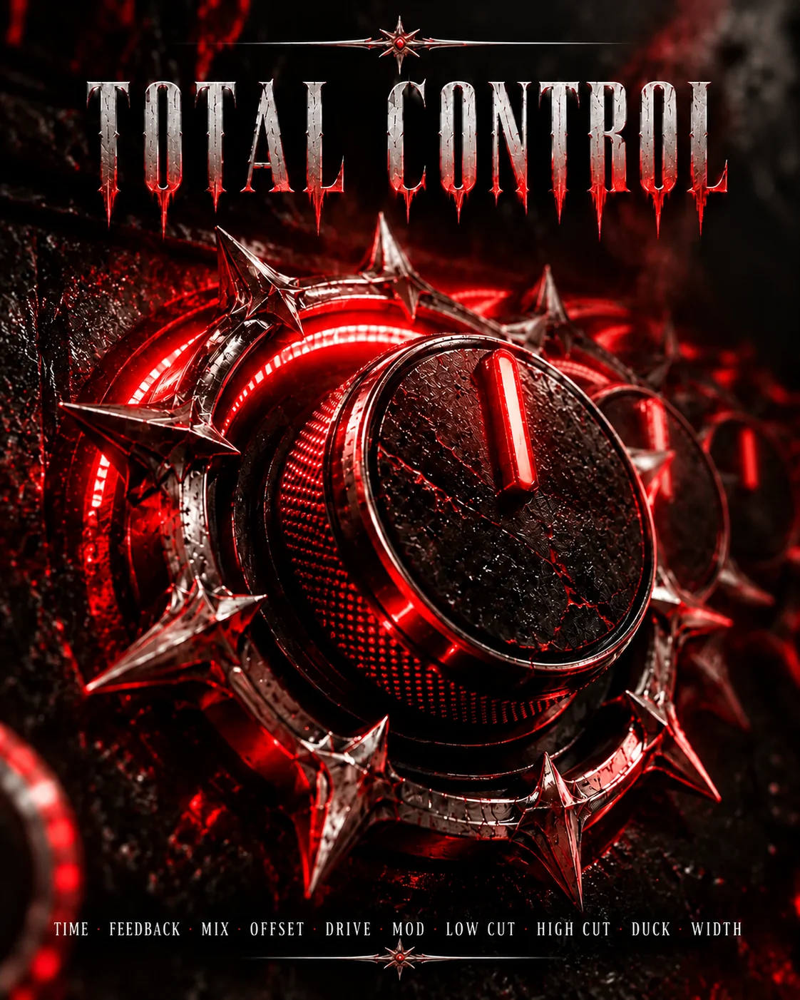 N-DELAY spiked metal TIME knob